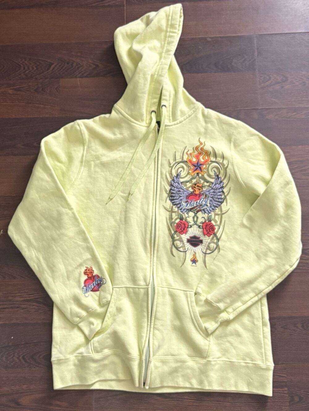 2013 Women’s Harley Davidson Hoodie Southern Tier Binghamton NY SZ L ARGE Green
